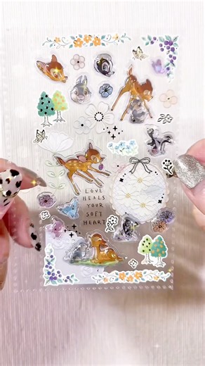 ディズニーシール帳を作るよ！バンビちゃん編🦌 #シール #sticker #シール帳 #Disney #asmr