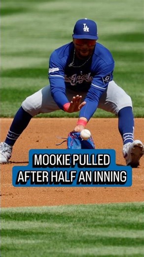 Mookie Betts leaves after 1 inning 👀 Who gets the call if he misses time—Kim? #Dodgers #MLB