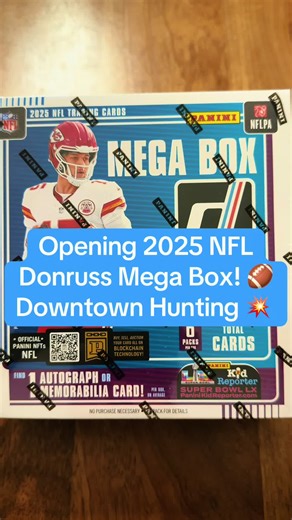 Opening a 2025 NFL Donruss Mega Box! 🏈 Pulled some awesome rookie cards and a RC numbered to /50. 🚨 Come hunting for Downtowns with me! Watch the full video to see if we pulled one. 👀 💥 #donrussfootball #donruss #downtown #footballcards #footballcardsoftiktok