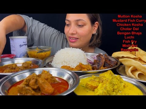 28 States 28 Cuisines Series Part 1 | Eating Spicy🔥 Chicken Kosha, Mutton Kosha, Mustard Fish Curry