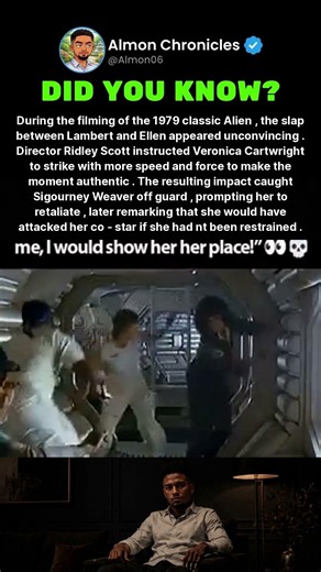During the filming of the 1979 classic Alien, the slap between Lambert and Ellen...
