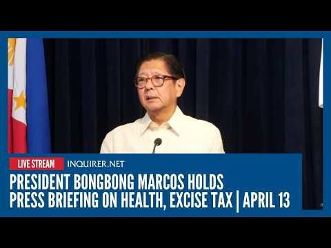 LIVE: President Bongbong Marcos holds press briefing on health, excise tax | April 13