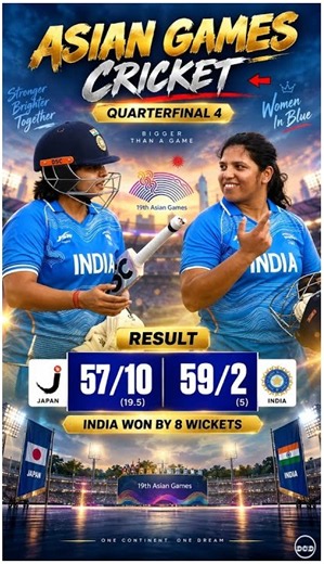 India Women vs Japan Women 4th Qtr Final T20I Match | Women's Asian Games T20 2026 #shortsfeed