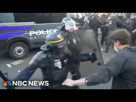 Clashes erupt between French police and protesters demanding better schools