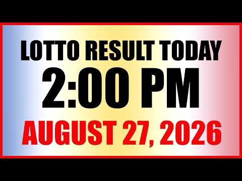 Lotto Result Today 2pm Draw August 27, 2026 Swertres Ez2 PCSO