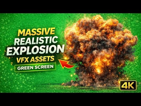 Massive Realistic Explosion VFX Assets | 4K Chroma Key Green Screen Pack [100] #greenscreen