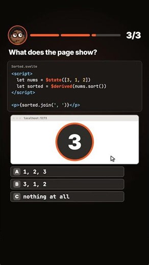 Svelte 5 quiz: can you get 3/3? #shorts