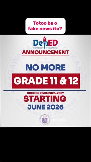 Bagong Curriculum ng Senior High School sa 2026