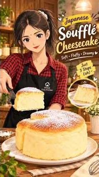 🍰 Japanese Soufflé Cheesecake Recipe ✨ | Ghibli Style 2D Cooking ASMR