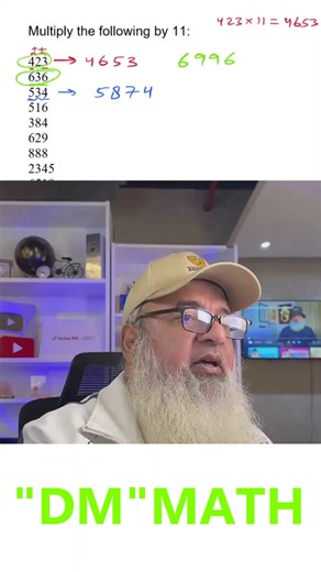 Multiplication By 11 ( 516 * 11 ) If you want structured mathematics learning instead of disconnected tricks and random videos, I created the Guinness And Math Guy community for you. Comment MATH and I’ll DM you the details. 📩 If we haven’t met, I’m Abdul Basit Siddiqi—a five-time Guinness World Records title holder and mathematics educator with more than 25 years of teaching experience. Inside the community, learners get: ✅ 388 short Green Math lessons with practice sheets ✅ Mental calculation