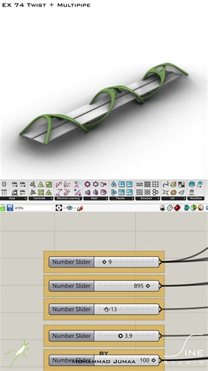 Grasshopper - EX 74 - Twist + Multiple #grasshopper #architecture #rhino