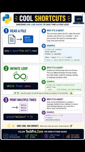 One line… endless power 💻🔥Python hacks you need to know 🚀#Python #PythonHacks #Coding #Programming