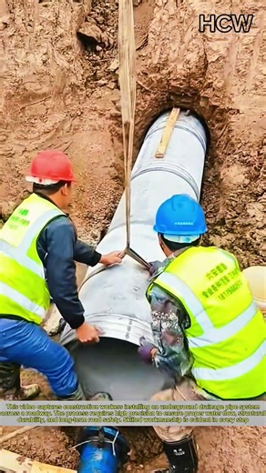 Installing Underground Drainage Pipes Across the Road.