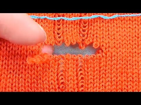 How to easily repair a hole in a knitted sweater without leaving a trace