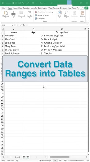 How To Make Tables In Excel Super Fast #shorts
