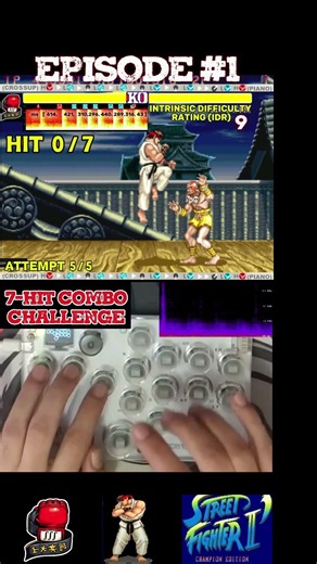 SF2CE Ryu 7-HIT COMBO Challenge! Ep #1 - Attempt 2 🥋 #sf2ce #ryu #fgc #combo #retro #shorts #sf2