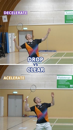 Badminton drop vs Clear in slowmotion - look at the similarities