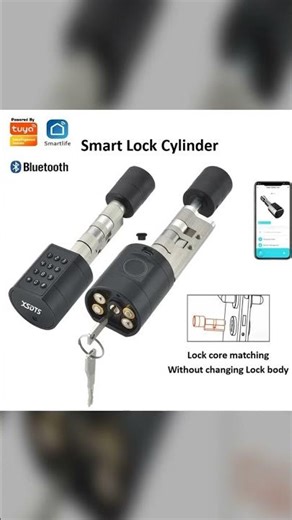 Smart Door Lock Fingerprint, Keypad, Card, Bluetooth, USB Backup – Tuya Smart Cylinder – AliExpress