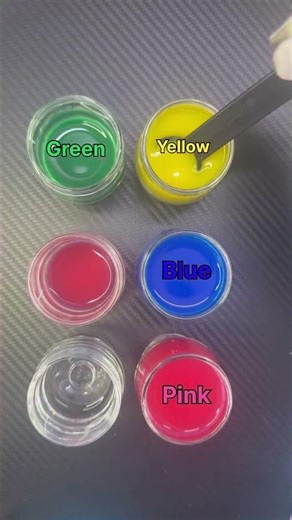 "The Ultimate Color Explosion: Yellow + Blue + Pink #colors #colormixing #satisfying