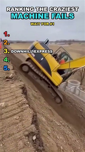 Bridge Collapses Under Excavator! Top 5 Craziest Machine Fails 😳 #shorts