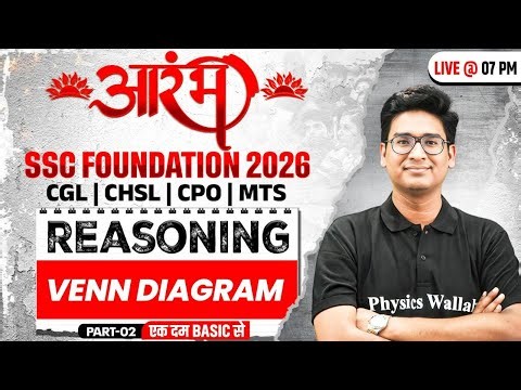 SSC Foundation Reasoning 2026 | Venn Diagram Reasoning | SSC CGL, CHSL, CPO, MTS | By Jitin Sir