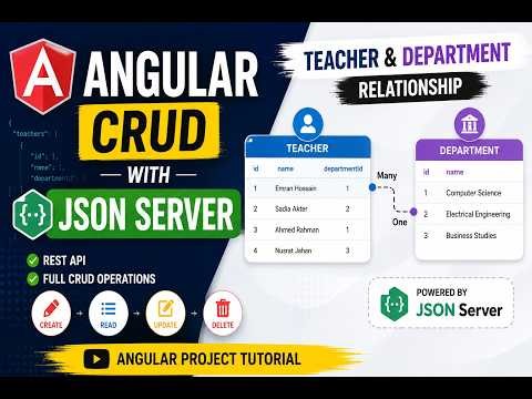 Angular CRUD with JSON Server | Teacher & Department Relationship Project | Emran Code Box