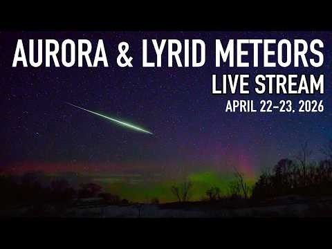 Lyrid Meteor Shower & Aurora Borealis Live Cam - Batchawana Bay April 23-24, 2026