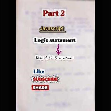 Logic statement in javascript | else if statement #shorts #coding #study