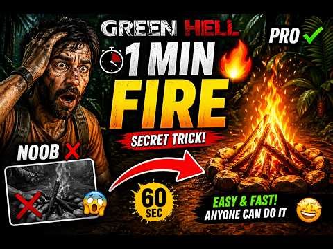 Green Hell Survival Guide 🔥 | 60 Seconds Mein Small Fire Banana Seekho! (Noob to Pro #greenhell