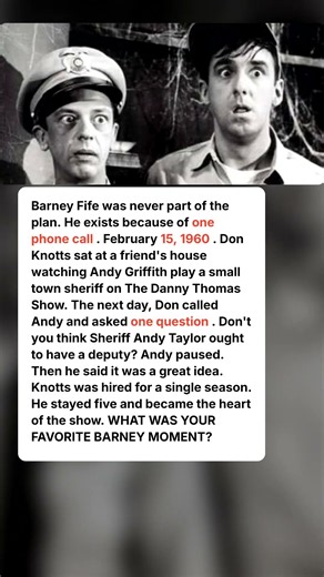 He Made One Phone Call. Mayberry Got Barney.
