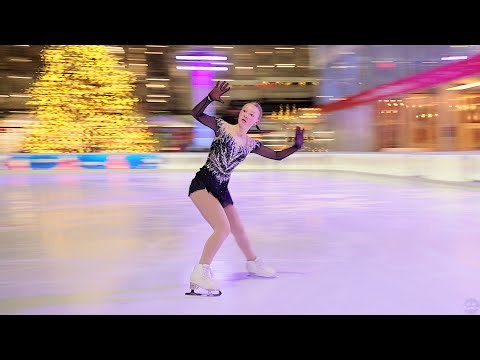 Elle Rieck skates to "Swan Lake", her Intermediate Long Program, in NYC's Bryant Park