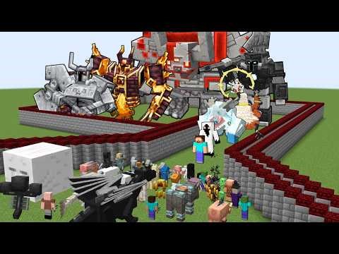 TEAM OF EVERY MINECRAFT MOB DEATHRUN (EVERY MINECRAFT BOSS)