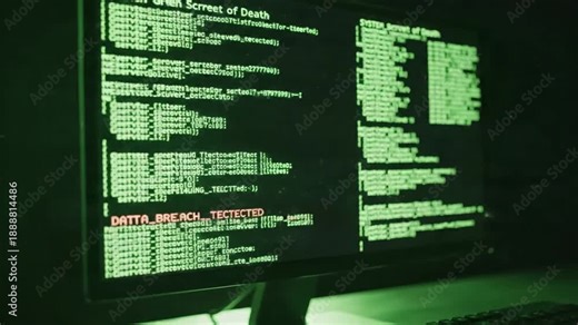 Green Screen computer software errors with glitch on system server log lines concept for virus and data breach hacking noise code hacker activity broke technology scene 2 distortion, overlay, glitch