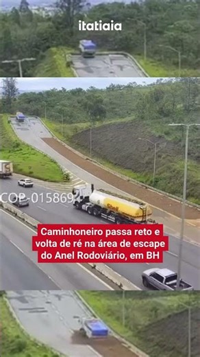 CAMINHONEIRO PASSA RETO E VOLTA DE RÉ NA ÁREA DE ESCAPE DO ANEL RODOVIÁRIO EM BH