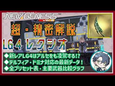 【PSO2NGS】超・精密解説LG4レクシオ！アルセ+5%!?攻撃力+95の圧倒的パワー！【装備解説】