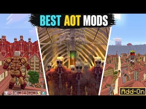 The BEST Attack On Titan Addon for Minecraft PE! (Map & Realistic Titans)