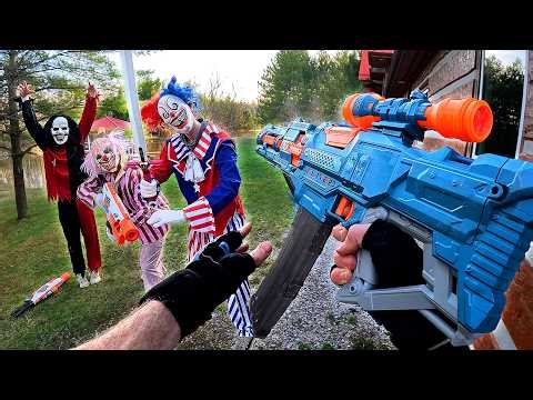 NERF WAR | THE KILLER CLOWN CHRONICLES 4 - The Movie!