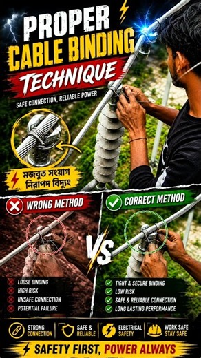 ow to Bind High Voltage Power Lines Properly | Professional Electrician Technique