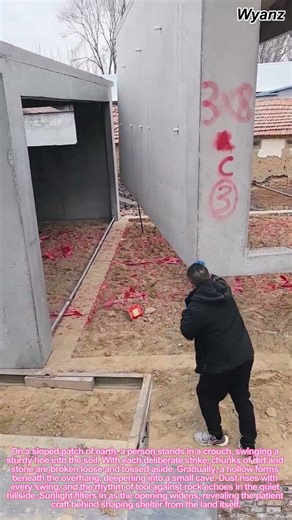 farm vlog: digging a cave by hand with a hoe