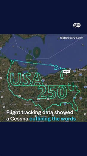 Skywriter traces 'USA 250th' above entire state of Ohio | DW News