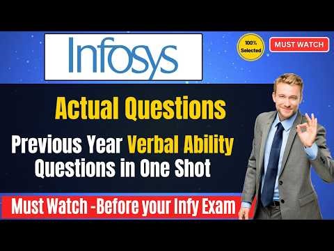 🔥Infosys Verbal Actual Questions & Answers | Infosys Previous Year Questions | Infy System Engineer