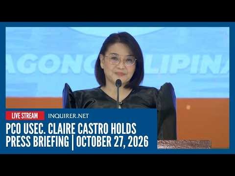 LIVE: PCO USec. Claire Castro holds press briefing | October 27, 2026