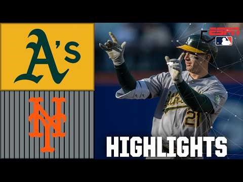 OFFENSIVE EXPLOSION 💥 Athletics vs. New York Mets | Full Game Highlights | ESPN MLB