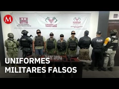 Detienen a tres mexicanos y un venezolano con armas y droga durante patrullaje en Chiapas