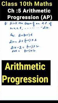 class 10 maths ch 5 AP | arithmetic progression class 10 maths | mathematics class 10 ch 5 #maths