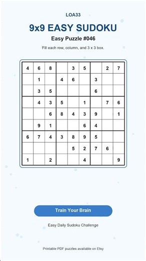 Easy Sudoku Challenge #046