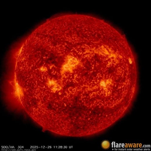 25 Dec - 26 Dec: 24 Hour Solar Activity (Earth Facing; Solar Storm, Sunspot, Solar Flare, CME)