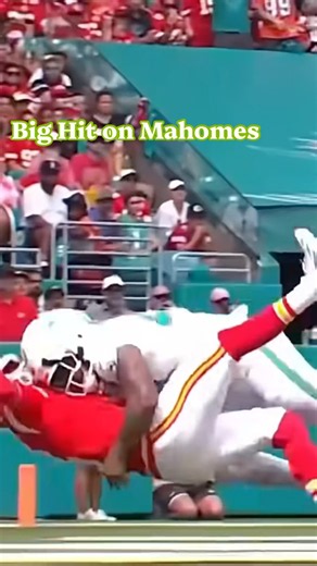 Mahomes pummeled! Miami gets a big hit on Chiefs QB! #bighit #nfl #dolphins #chiefs #mahomes