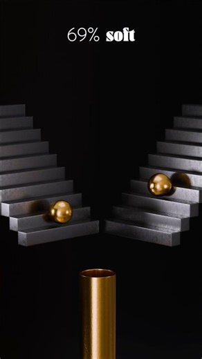 Gold Ball Falling Softness Test 0% to 100% 🤯 (Most Satisfying Ever!)#animation #satisfying