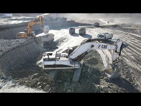 Four Mining Giants in Action | Caterpillar & Liebherr Excavators from Above
